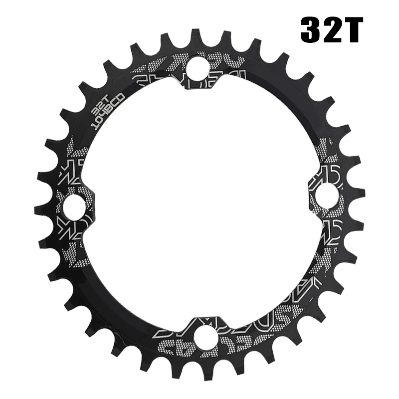 104BCD овальная цепь колеса узкая широкая цепь MTB болты горный велосипед 32T 34T 36T 38T шатуны один зуб пластина часть - Цвет: oval 32T black