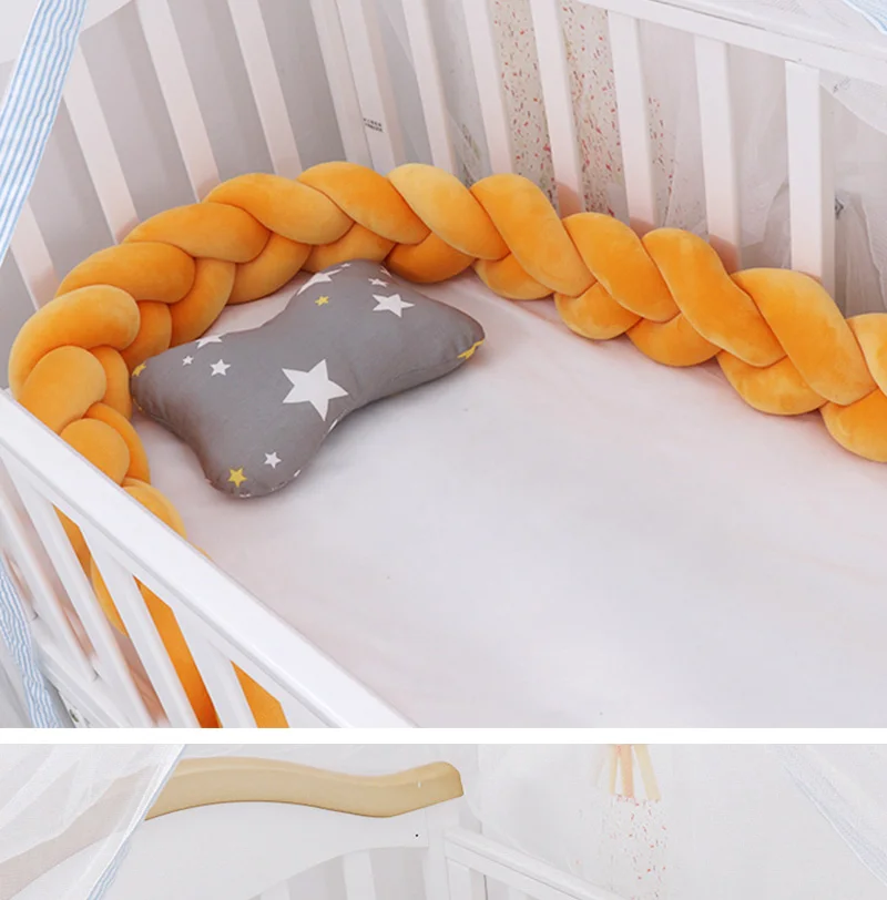 Модный бампер для детской кроватки, 19-27, 1,5 м/2 м/3M, защита для детского гнезда, плетение, плюш, твист, узел, детская кроватка, бампер, дропшиппинг, Infantil