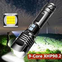 XHP90.2 9-ядерный супер мощный светодиодный фонарик USB XHP70.2 Zoom тактический фонарь 18650 26650 USB Перезаряжаемый Battey Light 30 Вт