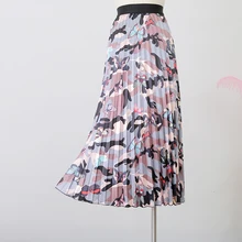 Осень, юбка и зима, новая Женская Ретро камуфляжная с принтом бабочки, длинная юбка с высокой талией, тонкая плиссированная юбка