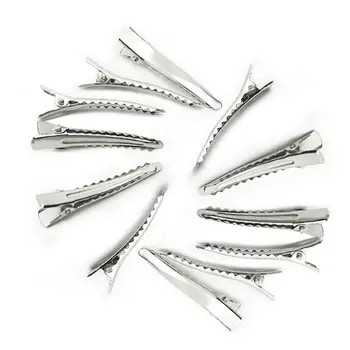 

50pc Flat Top Narrow Single Prong Metal Alligator Clips with Bulk Craft DIY Hair Clip Durable Hair Accessories new