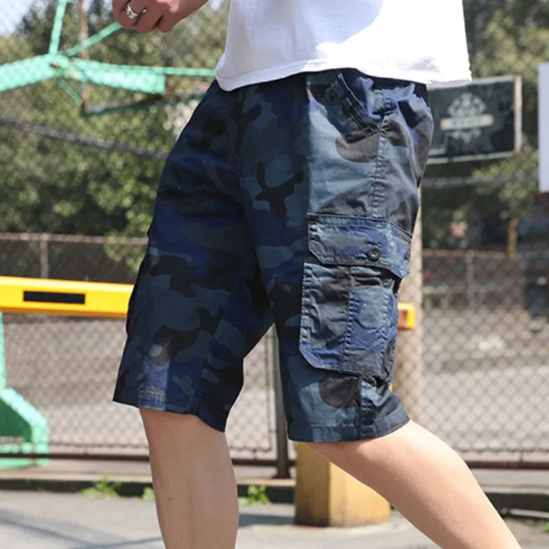 Мужские повседневные спортивные шорты, камуфляжные свободные шорты с ...