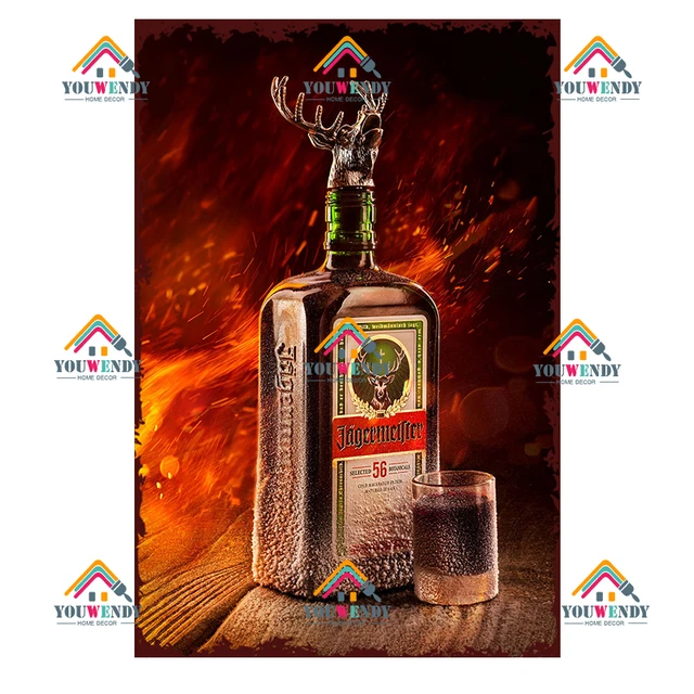 Jagermeister Liqueur Vintage Metal Plaque Retro Alcohol Tin Signs Yege Holy Deer Wine Metal Plate Pub Bar Man Cave Wall Decor 5226