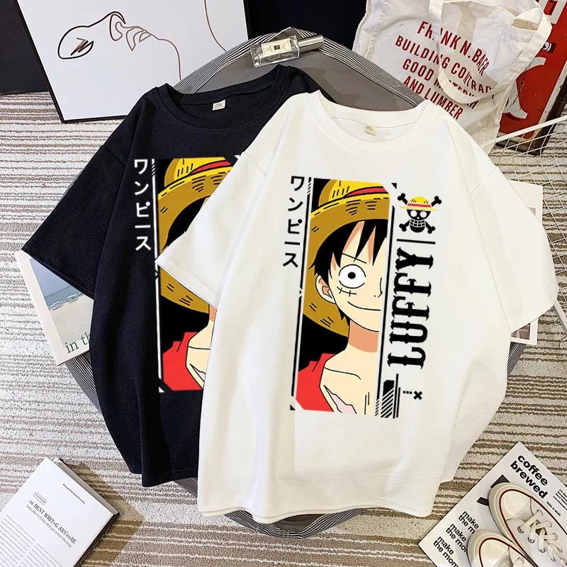 Модная суперкрутая Футболка с принтом Луффи из аниме One Piece коротким рукавом