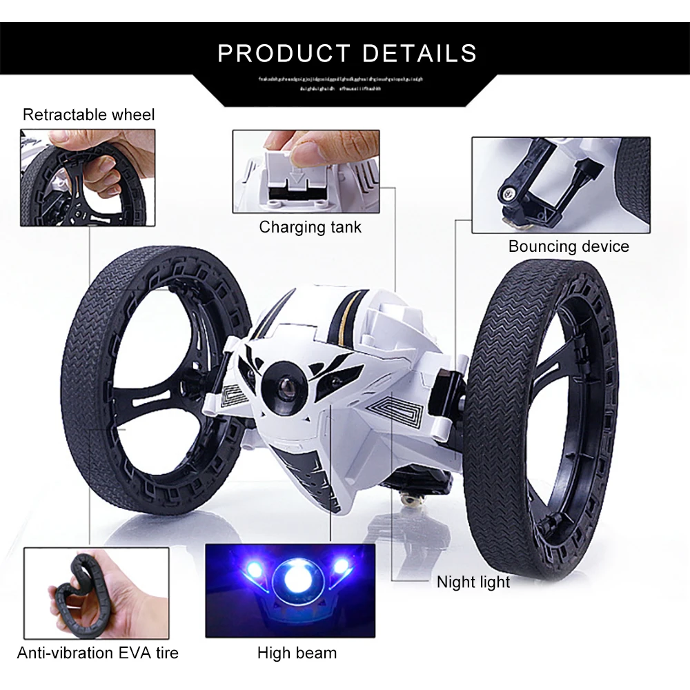 Remote control car RC Bounce Car 2.4G Jumping Car with WIFI camera 2.0mp Flexible Wheels Rotation LED Night Light RC Robot Car