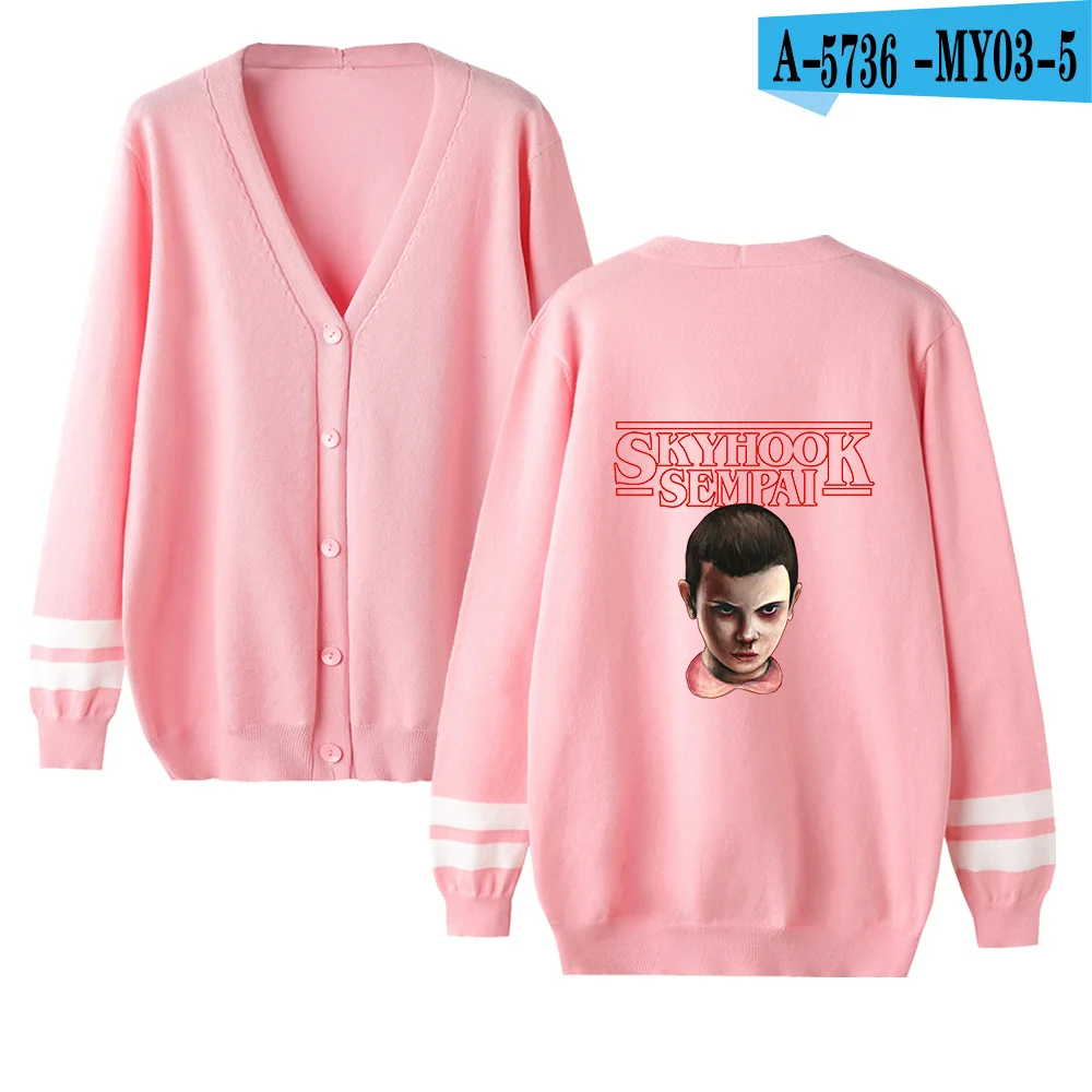 pink Модные женские милые странные вещи с v-образным вырезом повседневный мужской свитер-кардиган/женский свитер странные вещи черные Kpop Топы - Цвет: pink