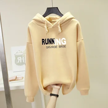 

Women's large size sweater women's new cartoon printing in autumn and winter plus plush and thickened Hoodie