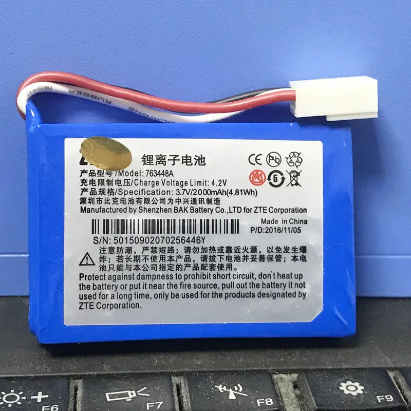 

2000mAh 3.7V 763448A for ZTE U110 U118A WP822 WP826 WP833 WP612 WP623 Battery