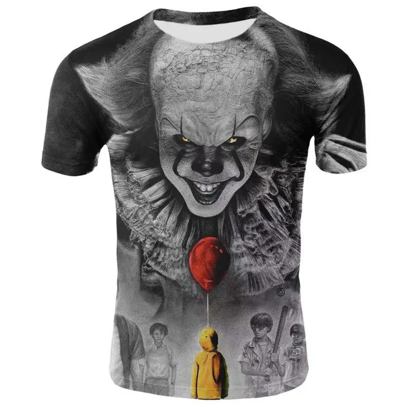 

Horror IT Chapter Two Movie 3D Printing Pennywise Clown T-shirt IT Funny Men Women T-shirt Fashion Casual Hip Hop Streetwear