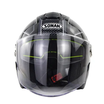 

Soman SM519 ECE Approved Half Face Motorcycle Helmet motor kask Retro casco capacete moto Dual Visors 3/4 Electrical Helmets