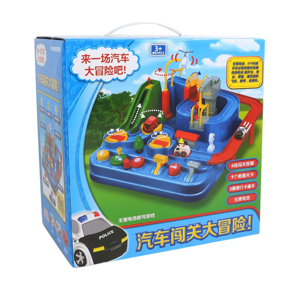 Manual Car Adventure Track Toys For Children Educational Rescue Vehicles Adventure Toys Parking Lot Simulation Gift 5