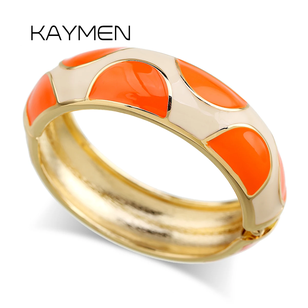KAYMEN Fashion Round Colorful Enamel Statement Bangle Cuff Bracelet Women's Loved Color Bangle Bracelet for Party Wdding bangle bracelet