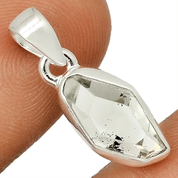 

Genuine Herkimer Diamond Pendant 925 Sterling Silver, Total Length : 23.8 mm, AP6932