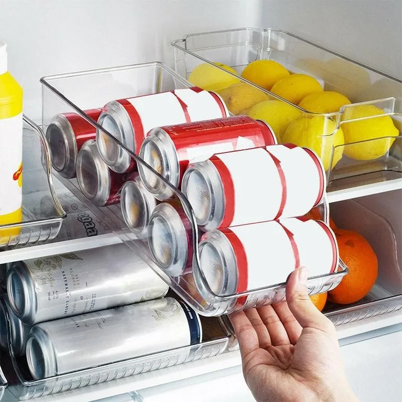 Refrigerator Organizer Bins Soda Can Dispenser Beverage Transparent Holder For Fridge Freezer Kitchen Storage Container Cabinets | Дом и сад