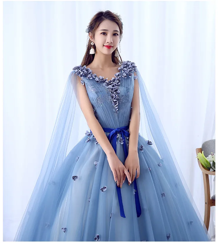 Синие Аппликации бисером Бальные платья vestido de 15 anos Vestidos De Quinceanera