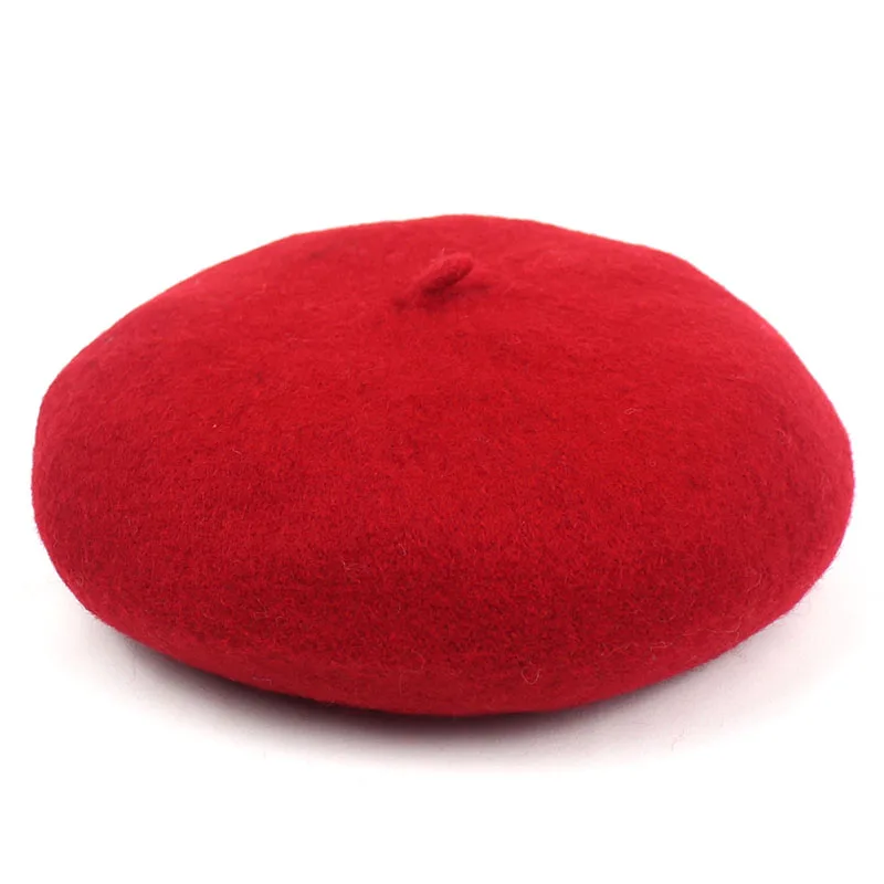 Ditpossible, шерстяной, хлопковый берет для женщин, Осень-зима, touca gorro, Шапки, береты, шапки - Цвет: red