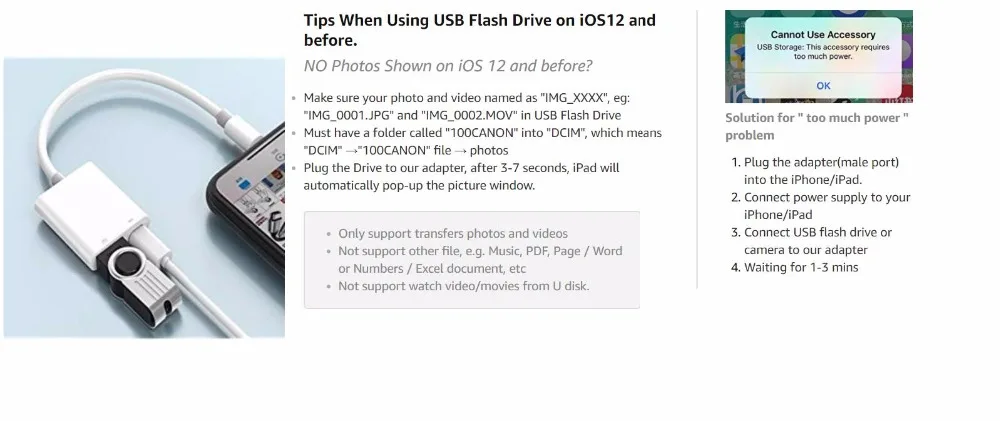 Hacrin OTG адаптер для Lightning-USB 3 Камера Клавиатура OTG кабель конвертер данных для iPhone iPad для Apple ios 13 OTG адаптер