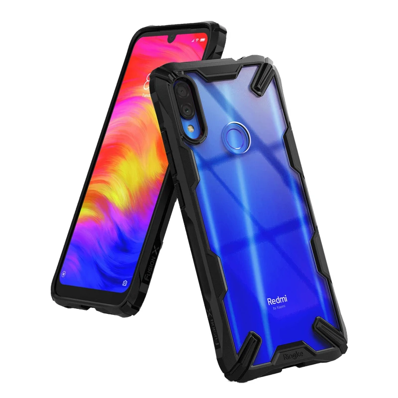 Ringke Fusion X для Xiaomi Redmi Note 7 Чехол прозрачный жесткий PC задняя мягкая TPU рамка чехол - Цвет: Black