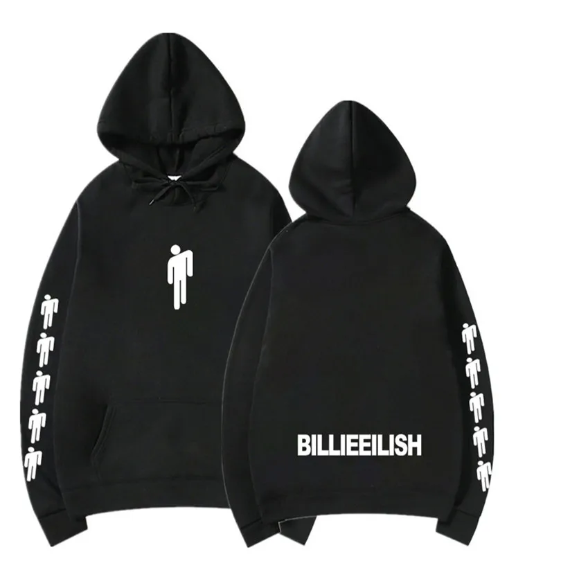 Новая популярная Толстовка Billie Eilish для мужчин черная хлопковая толстовка с
