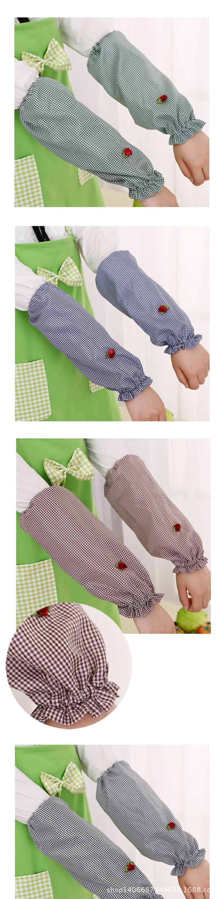 Cleaning Beauty Korean-style Office Classic Plaid Cleaning Anti-Dirty Sun Blocking Cuff Oversleeve Sleeves Manufacturers Direct