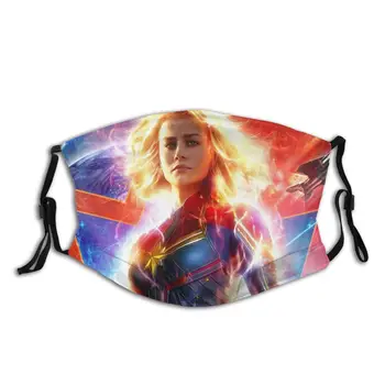 

Captain Marvel Reusable Mouth Face Mask Avengers Superhero Anti Haze Dust Mask With Filters Protection Respirator Muffle