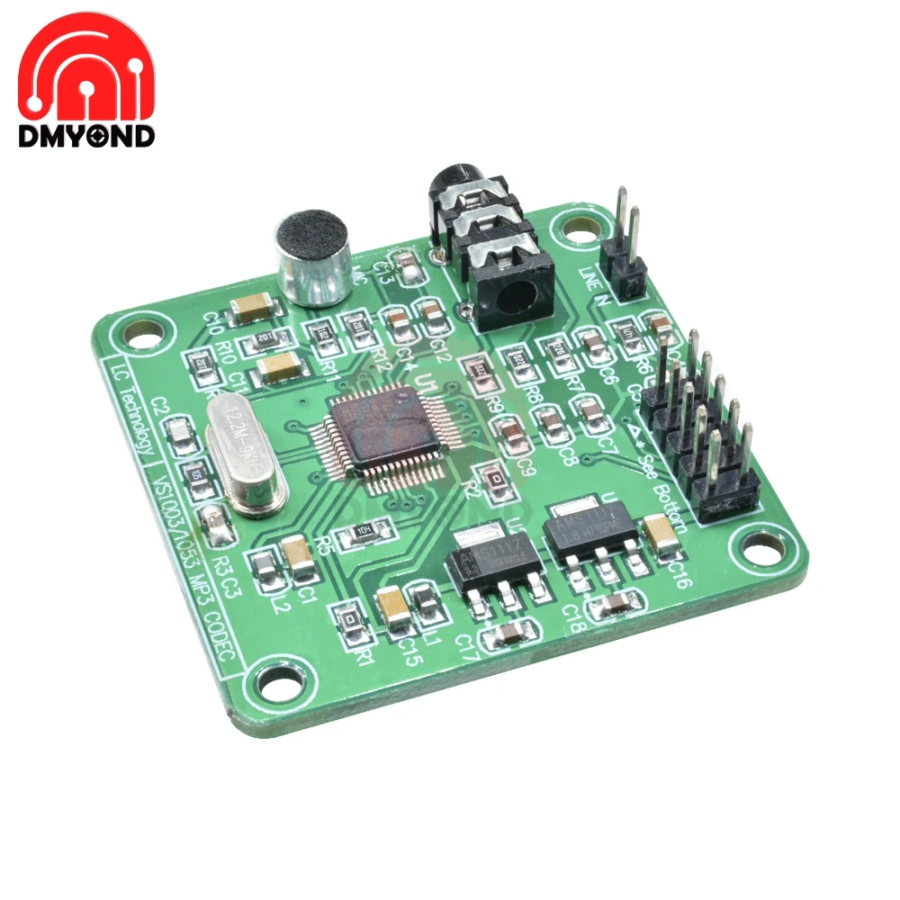 Vs1053 Mp3 Module Development Board on-board 3.3V and 1.8V LDO Chip AMS-1117 SPI interface +5 VDC 12.288 Mhz Crystal | Инструменты