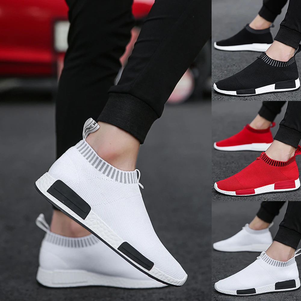 SHUJIN Women Sneakers Vulcanized Shoes Sock Sneaker Women Autumn Slip On Flat Shoes Women Plus Size Walking Flat Shoes
