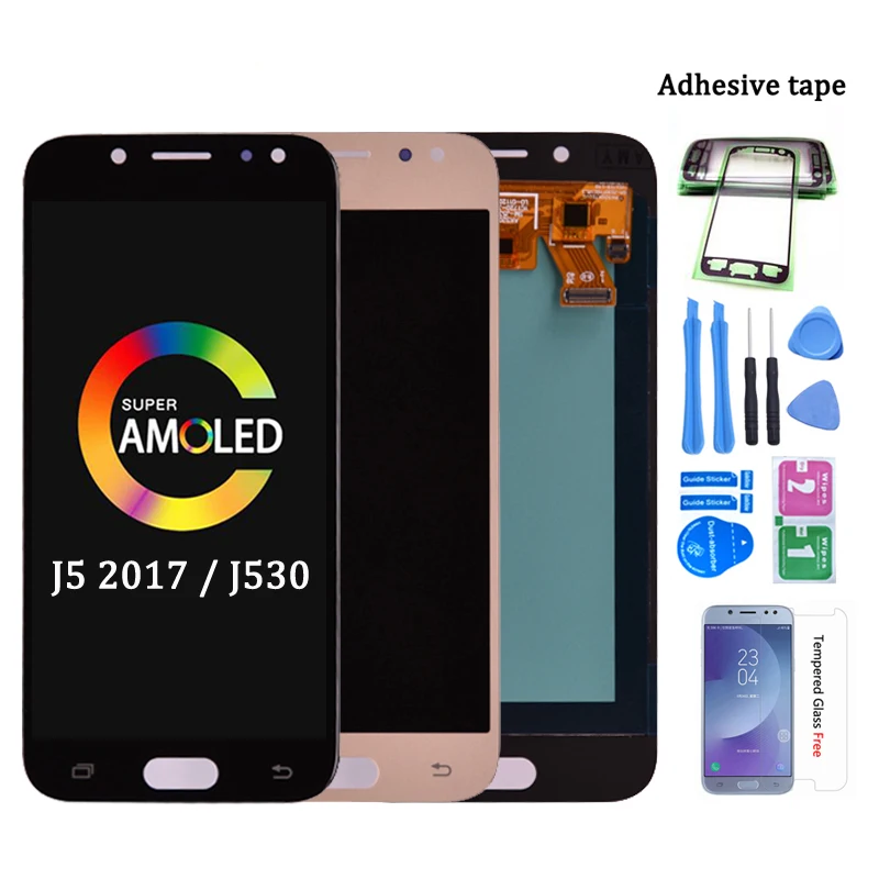 Супер Amoled для Samsung Galaxy J5 2017 J530 J530F ЖК-дисплей сенсорный экран дигитайзер сборка Pro