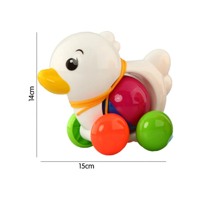 Classic Kids Drawstring Duck Car Rope Toy Funny Plastic Model Rustle Smooth Durable Toys for Toddler Children Baby Birthday Gift