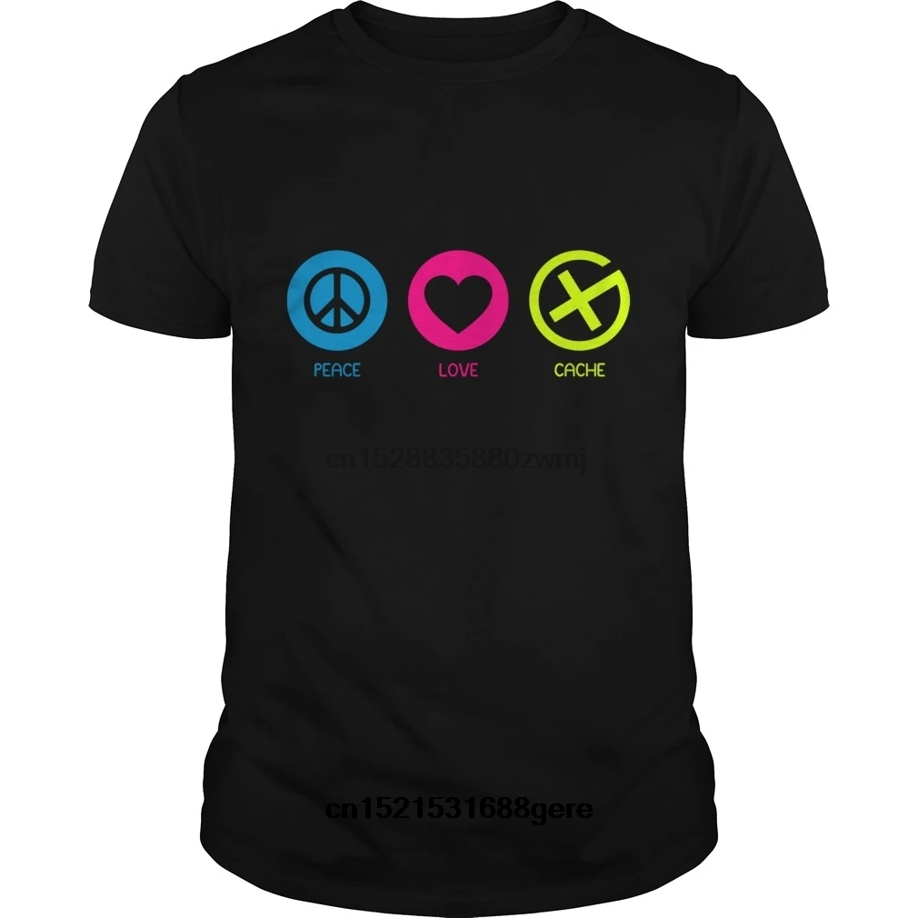 Забавная футболка с геокезией Peace Love cache Мужская футболка| |