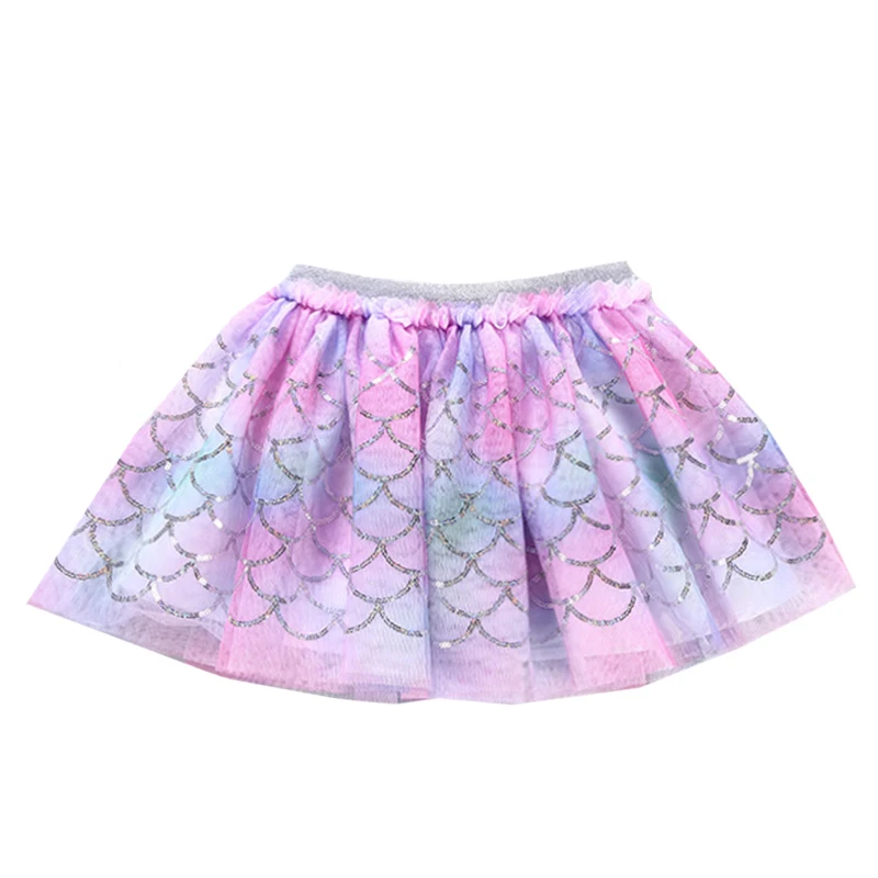 Ballet Tutu Skirt 1-7Y Baby Girl Fashion Print Rainbow Sequin Dance Voile Tutus