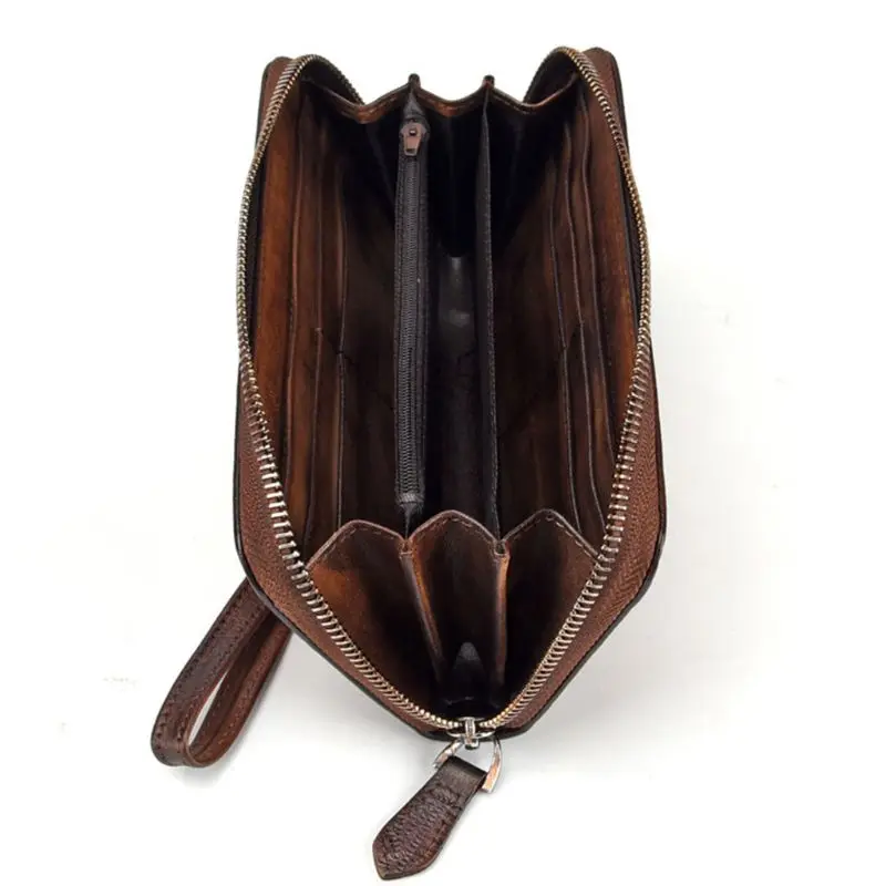 Vintage Flower Leather Long Zipper Clutch Wallet Card Holder Purse Handbag Coin Bag