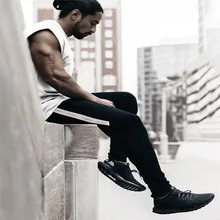 Мужские Брендовые спортивные штаны, модные спортивные штаны для отдыха, тренажерного зала, тренировок, фитнеса, спортивные штаны, эластичные хлопковые брюки с выдвижными ящиками, спортивные штаны для бега