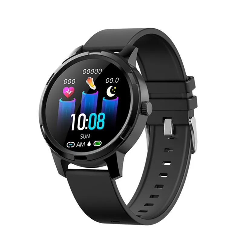 Умные часы UTELITE X20, 1,3 дюймов, круглый сенсорный экран, IP67, водонепроницаемые, фитнес-трекер, пульсометр, спортивные часы для huawei, Xiaomi - Цвет: Black