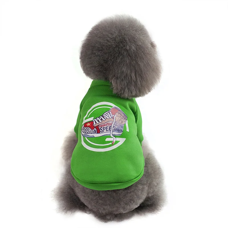 Fashion Pet Small Dog Clothes Winter Warm Dog Jacket Harness Chihuahua Puppy Coats XS-XL - Цвет: Green Shoes