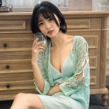 Smmoloa летний женский кружевной вечерний комплект с платьем, сексуальная прозрачная сетчатая кружевная Пижама