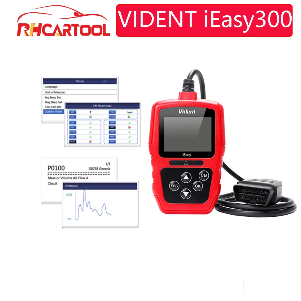 OBD2 диагностический инструмент VIDENT iEasy300 OBD2/EOBD может считыватель кодов Сканер автомобильный диагностический сканирующий инструмент четкие коды неисправностей
