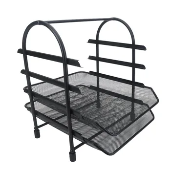

4-Tier File Document Letter Paper Tray Office Desktop Organizer Metal Mesh File Tray 4-Tier File Document Tray
