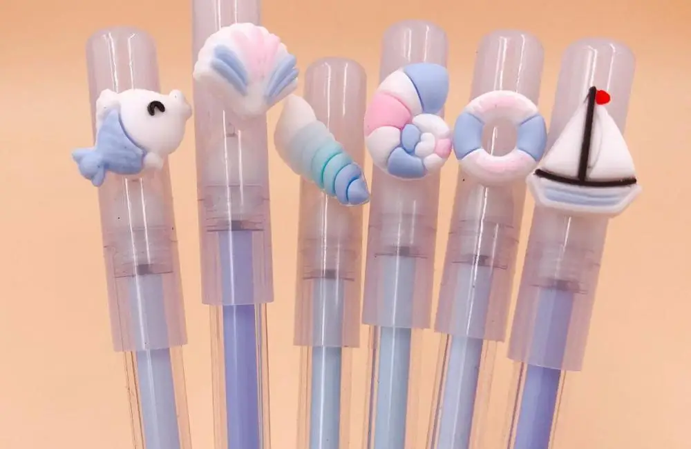 korea creative conch gel pen cute cartoon neutral pen student prize pen office black writing pen promotion gift pen 48pc/lot