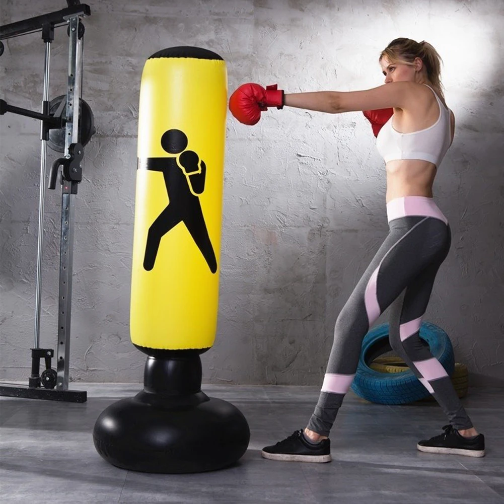 Vertical Inflatable Boxing Bag PVC Thickening Boxing Pillar Tumbler Fight Column Punching Bag Heavy Tower Bag Fitness Tool