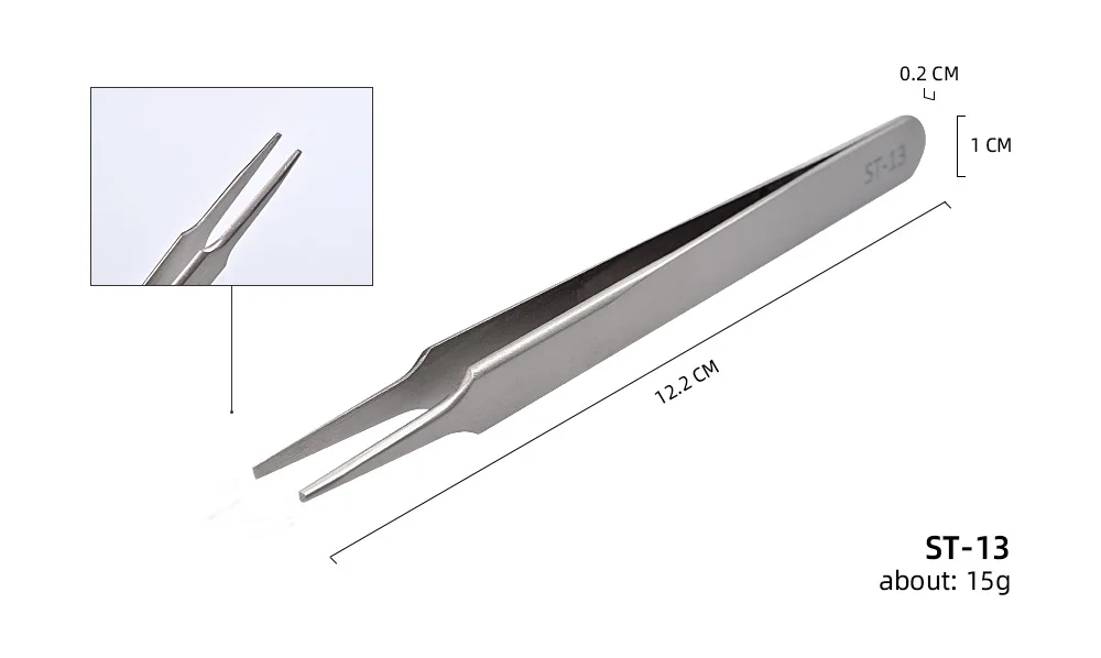 Пинцет накладные ресницы для наращивания, нержавеющая сталь Tweezers сверхтонкие высокой точности противокислотные пинцет