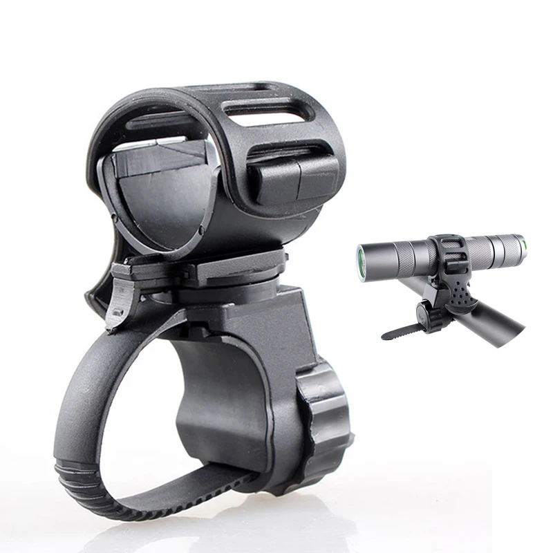 360 Degree Bike Light Holder Flashlight Torch Mount Holder Front Light Bracket Adjustable Clip Bike Accessories