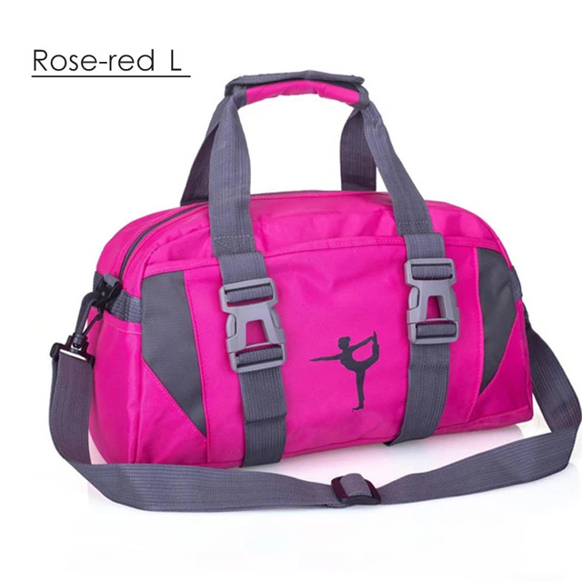 Rose red L Женская сумка для фитнеса, тренировочная водонепроницаемая сумка для йоги, сумка через плечо, спортивная сумка для женщин, для фитнеса, путешествий, спортивная одежда, сумки для спортзала - Цвет: Rose red L