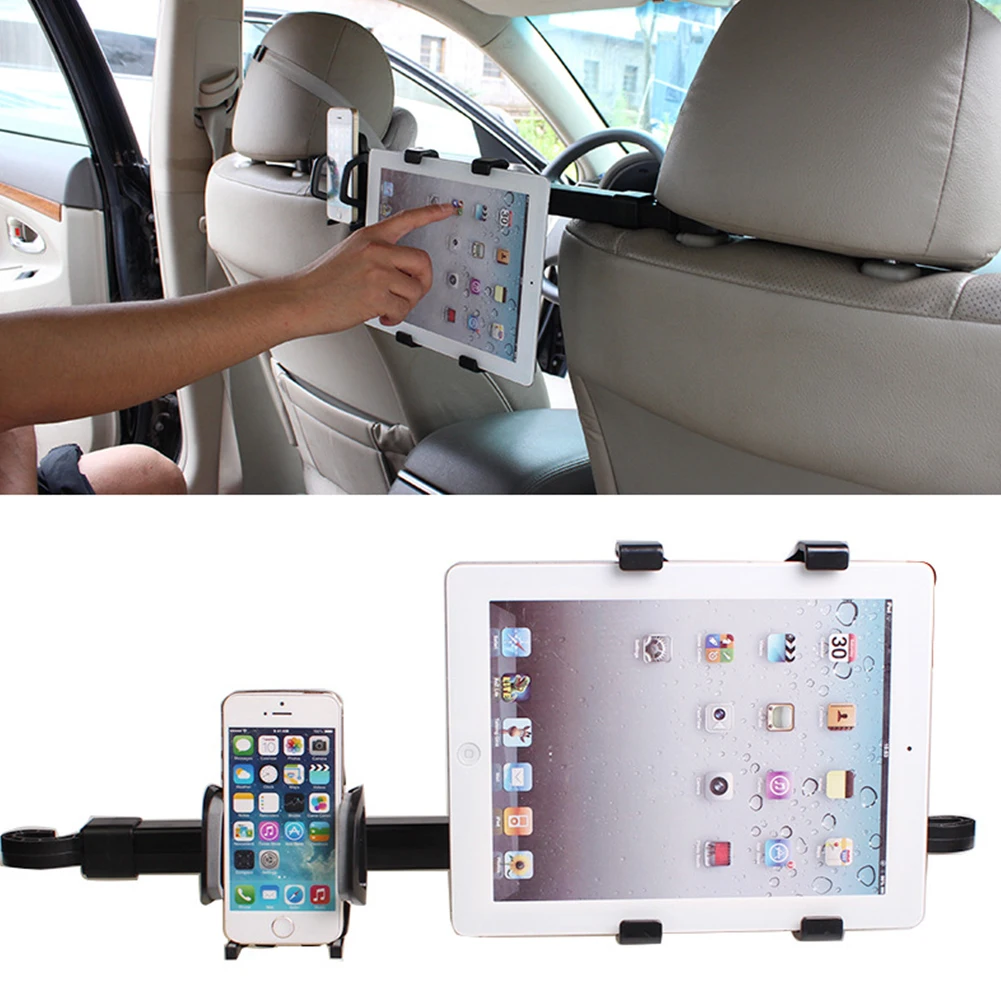2 в 1, подставка для планшета, ПК, держатель для I pad, держатель для телефона, двойное использование, Универсальное крепление на заднее сиденье автомобиля, подголовник, подставка, кронштейн