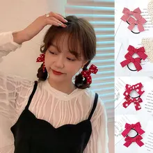

2pcs New Small Bowknot Girls Hair Accessories Princess Headwear Kids Elastic Dot Hair Bands Baby Headdress Children Hair Ropes