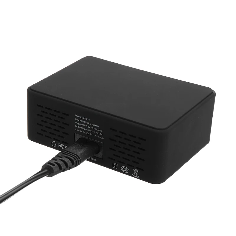 Зарядное устройство USB с 5 портами, многопортовое зарядное устройство для путешествий с ЖК-дисплеем и цифровым дисплеем, многопортовый usb-адаптер для зарядки, штепсельная вилка европейского стандарта
