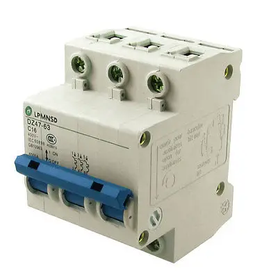 AC 400V 16Amp 3-полюсный 3 P Защита от перегрузки миниатюрный выключатель