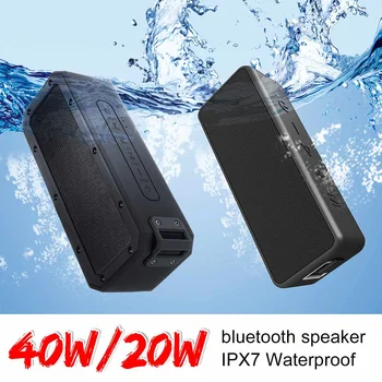 

20W/40W bluetooth 5.0 Wireless Speaker Column Portable IPX7 Waterproof Outdoor Subwoofer 360 Stereo Sound Bass Speakers Boombox