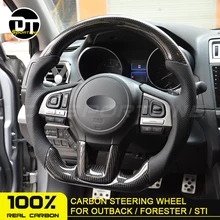 QHCP руль из углеродного волокна, Воловья кожа, плюшевые авто аксессуары, специально для Subaru Forester Outback Legacy XV 2009