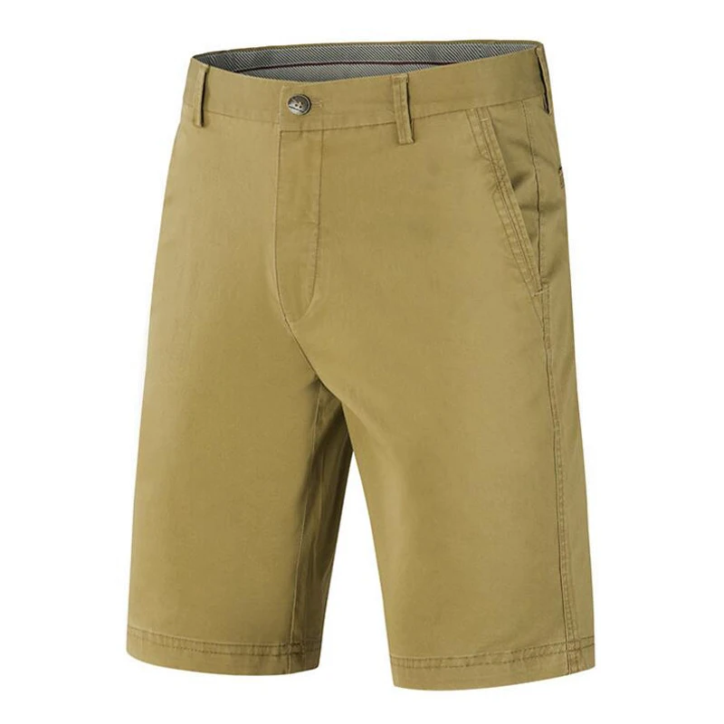 Летние мужские шорты Карго, повседневные шорты из хлопка, мужские шорты со средней талией до колена, тянущиеся шорты для мужчин размера плюс 31-42